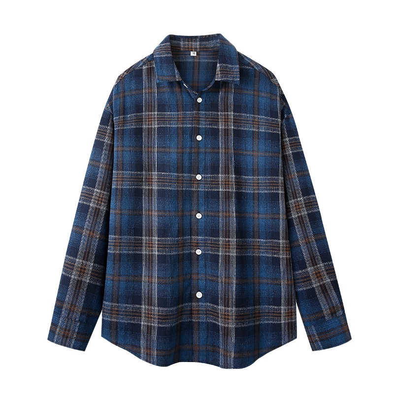 Embellish Knit - Unisex Plaid Button Down Shirt Men