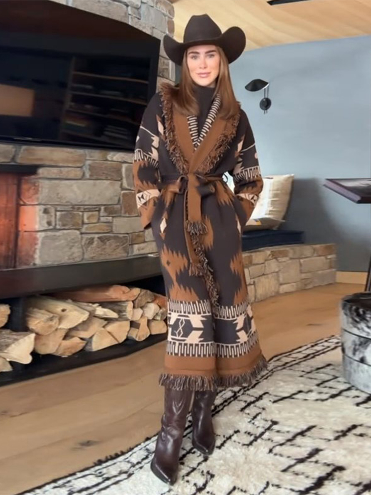 Chic Tassels Women's Cardigan  - Tassel Fringe Trim 评论和价格
