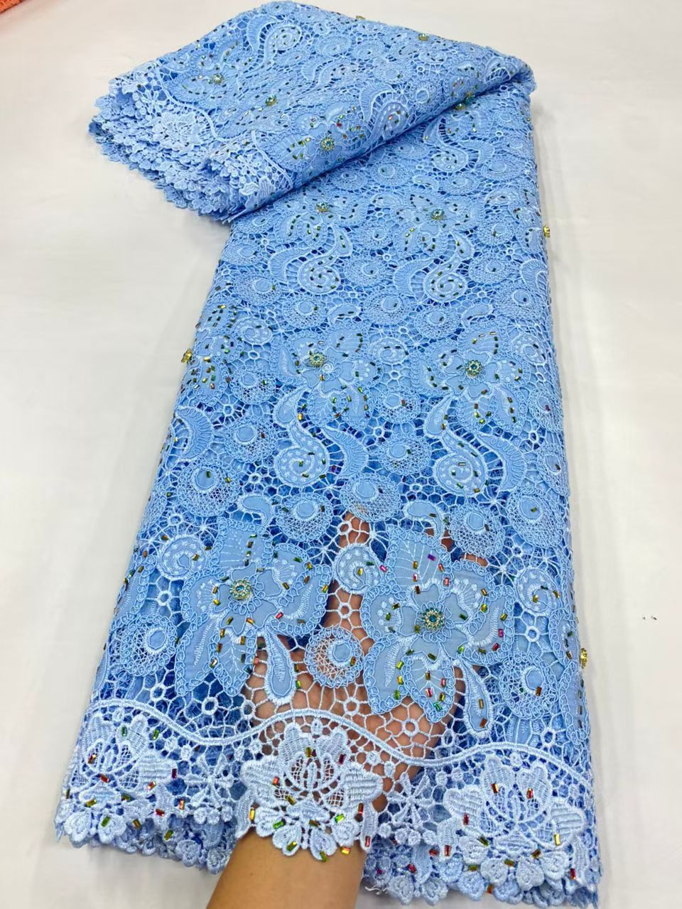 Latest Cord Guipure Lace Fabri - Crystal Mesh Fabric 评论和价格