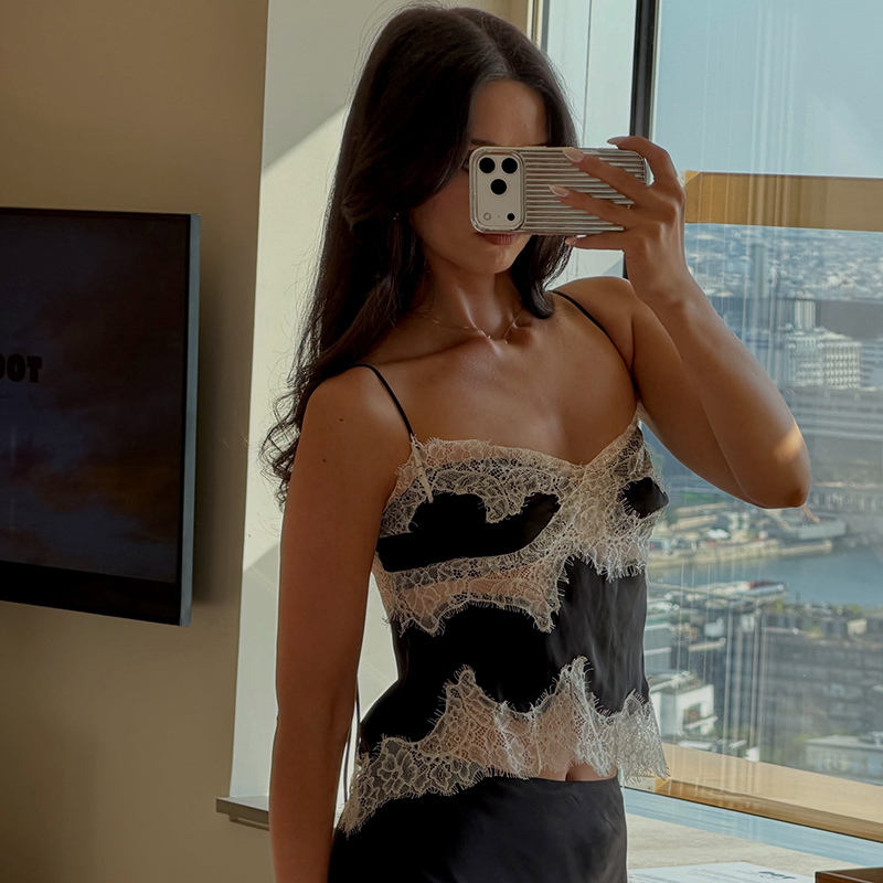 Lace Trim Stain Two Piece Skir - Elastic Lace Trim 评论和价格